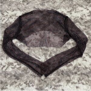 Freedom Rave Wear Red Rhinestone Fishnet Baelien Sleeves